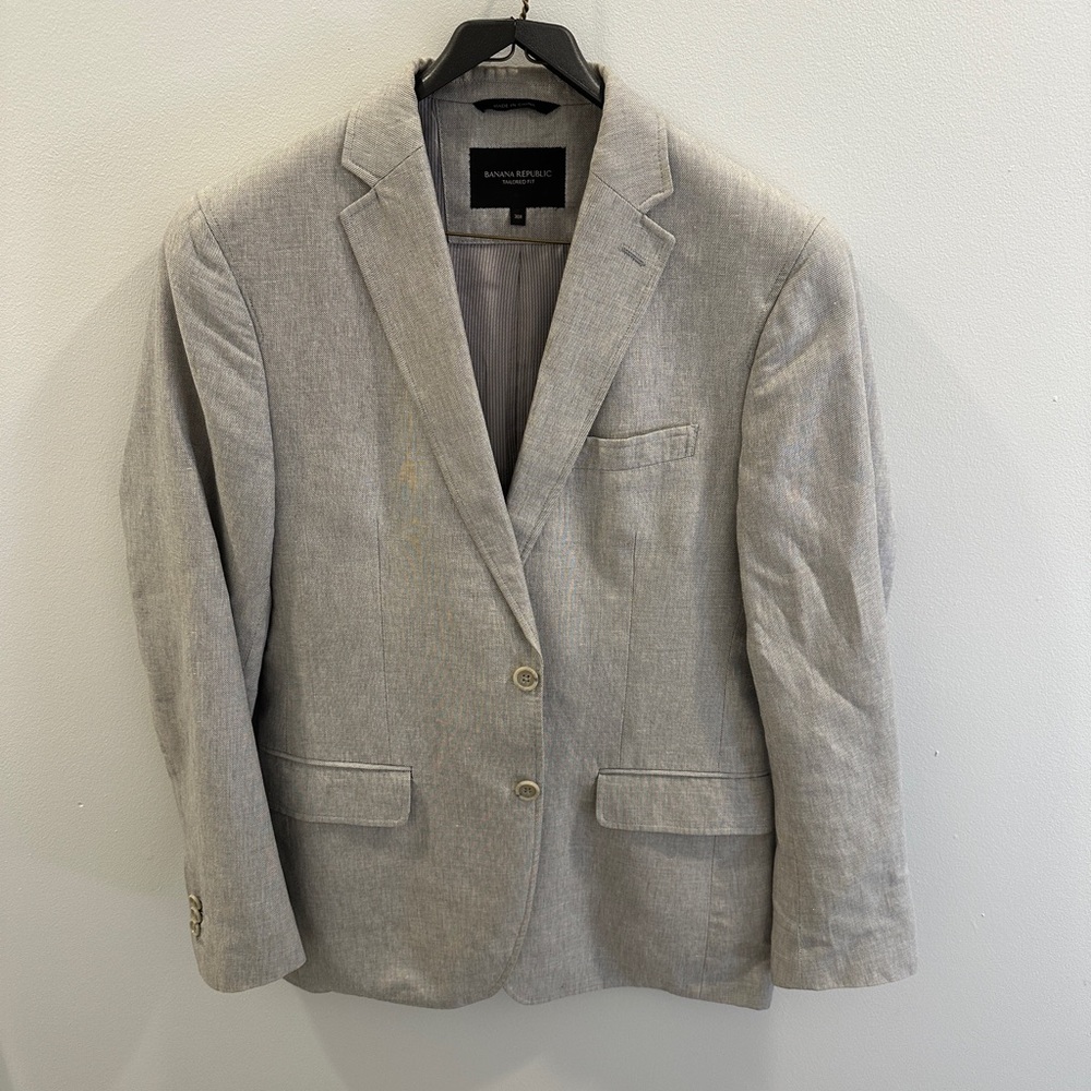 Banana Republic Gray Sport Coat with Notched Lapels